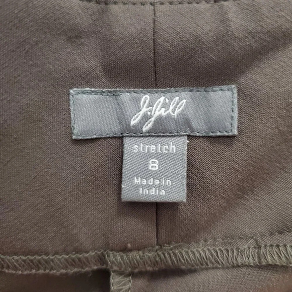 J. Jill Women's Brown Stretch Flat Front Casual Fit Cropped Leg Dress Pants Sz 8 - Picture 6 of 8